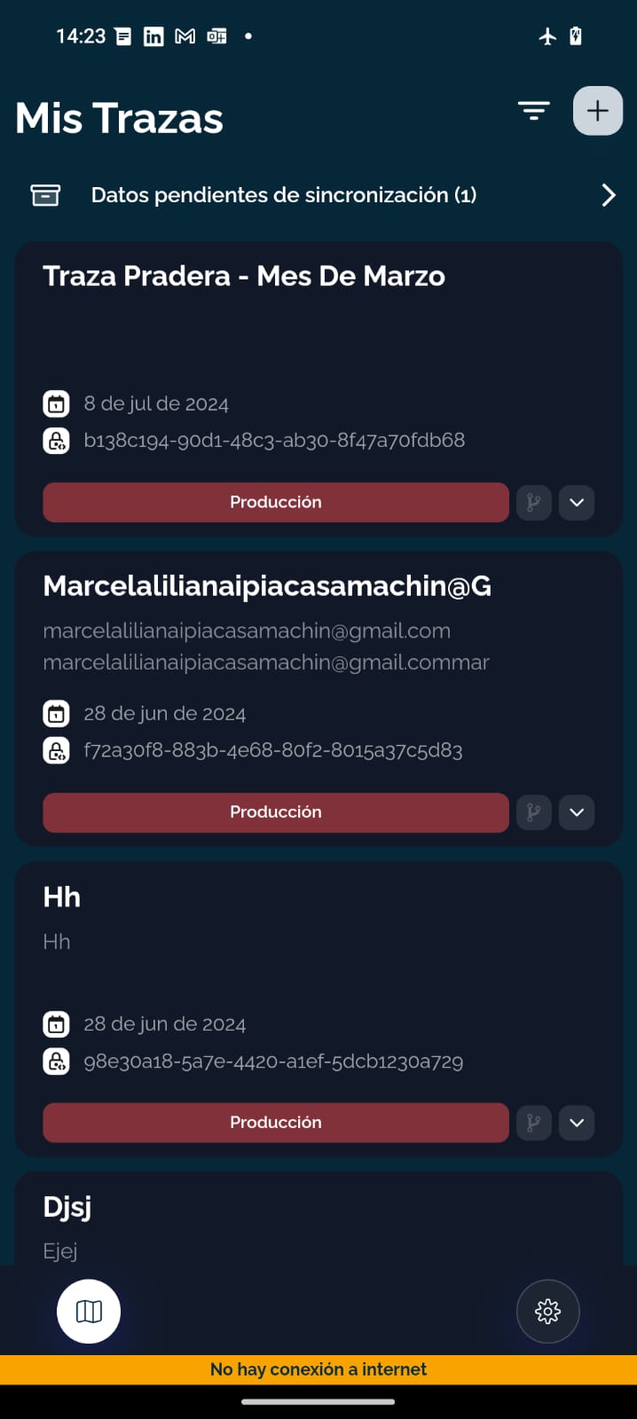 Rastreamentos offline